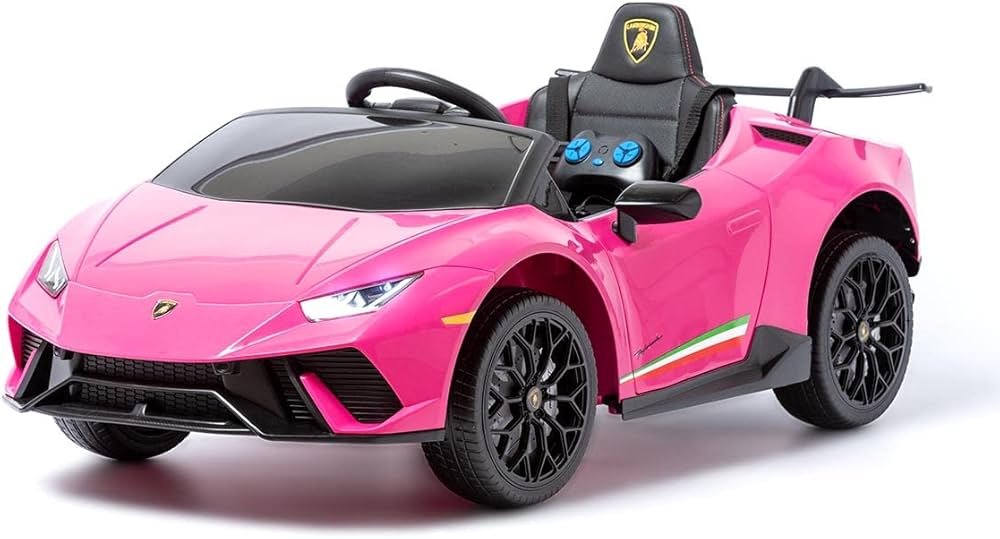 auto a bateria rosa para ninas jugando