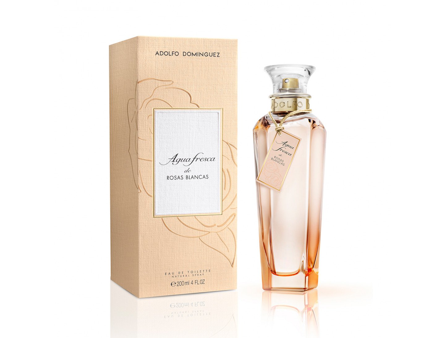 botella de agua fresca de rosas blancas