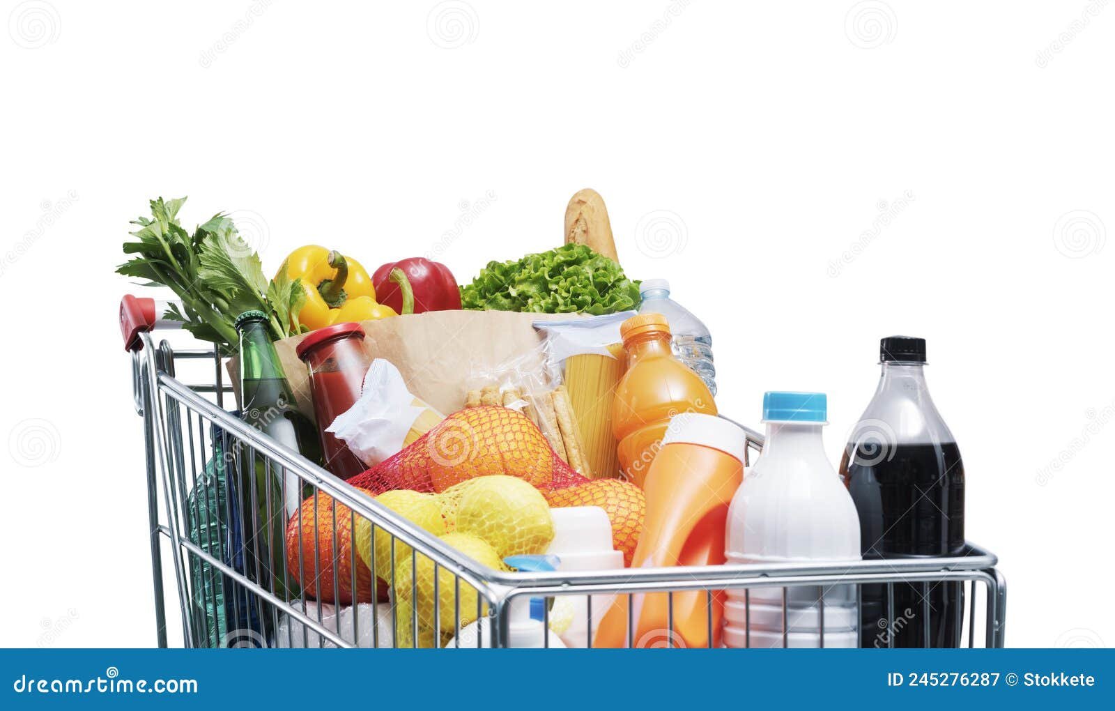 carro de compras con productos variados