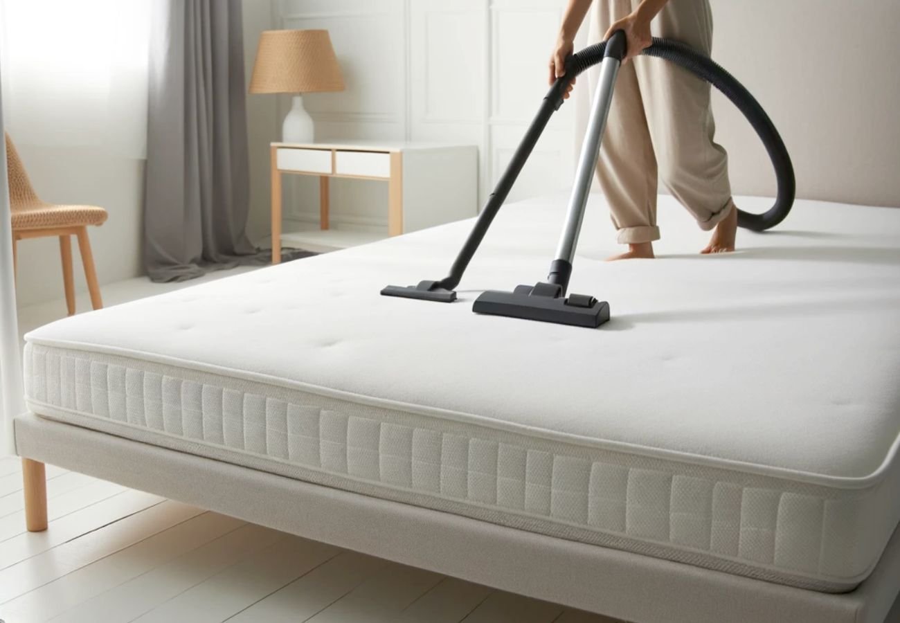 colchon limpio y fresco en un dormitorio