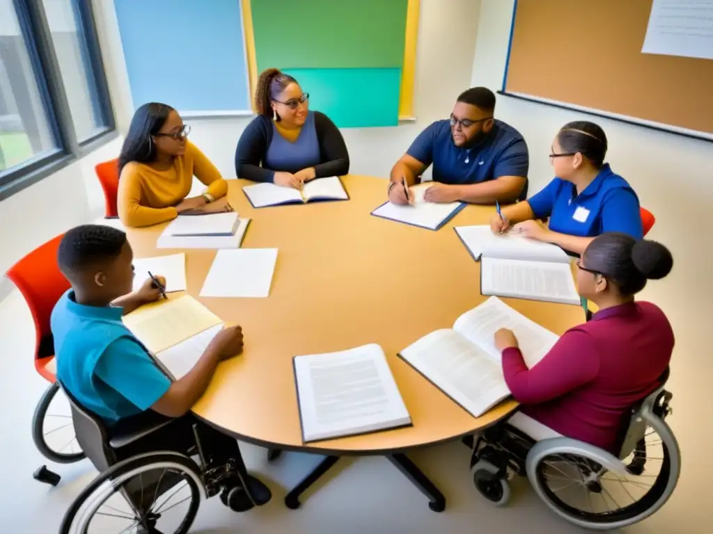 estudiantes colaborando en un aula inclusiva