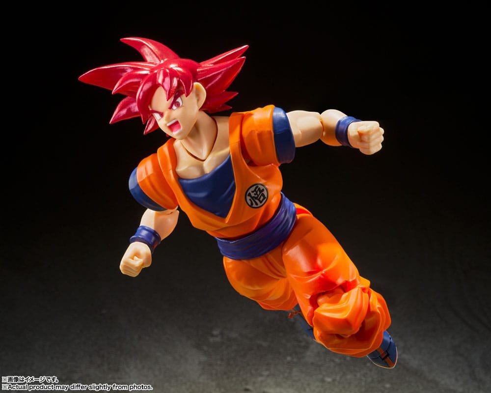 figurita de goku super saiyan en accion