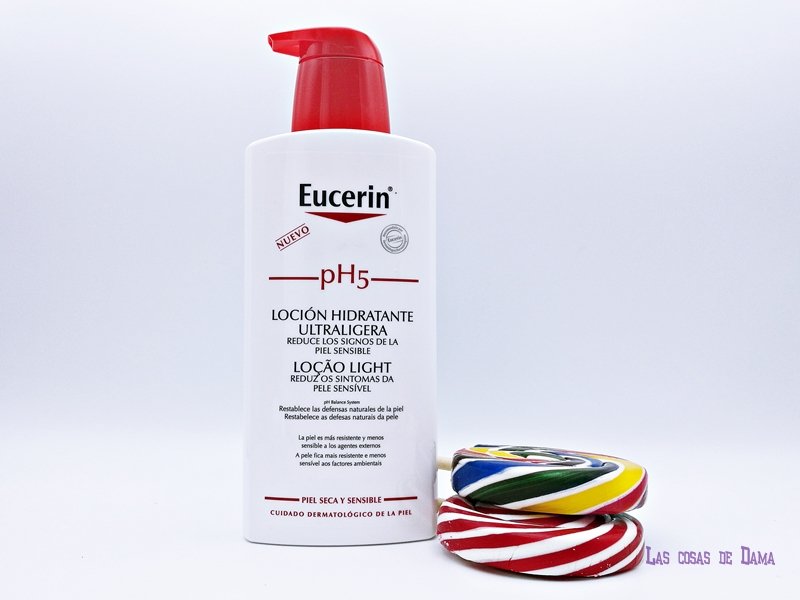 frasco de locion corporal eucerin en naturaleza