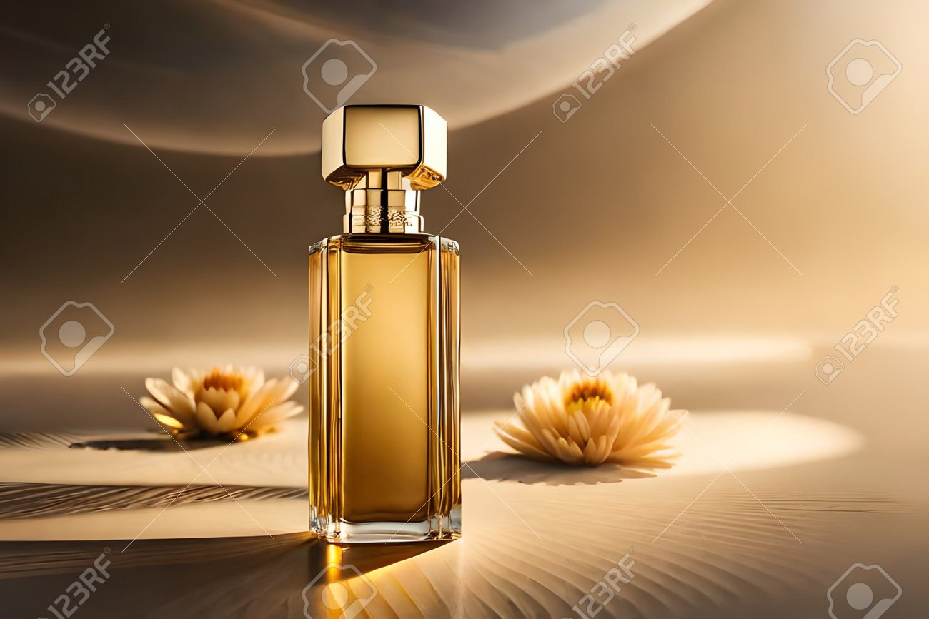 frascos de perfume en un fondo elegante 2