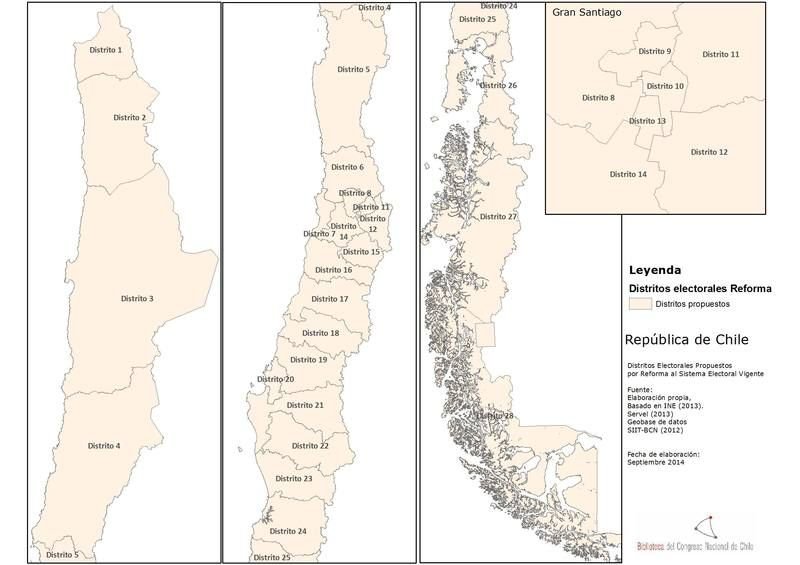mapa de distritos electorales de chile