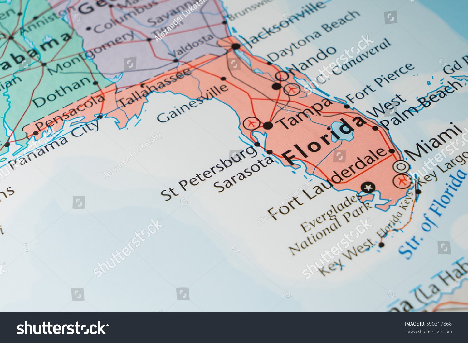 mapa de la florida con ubicacion destacada