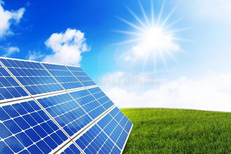 paneles solares en un paisaje soleado