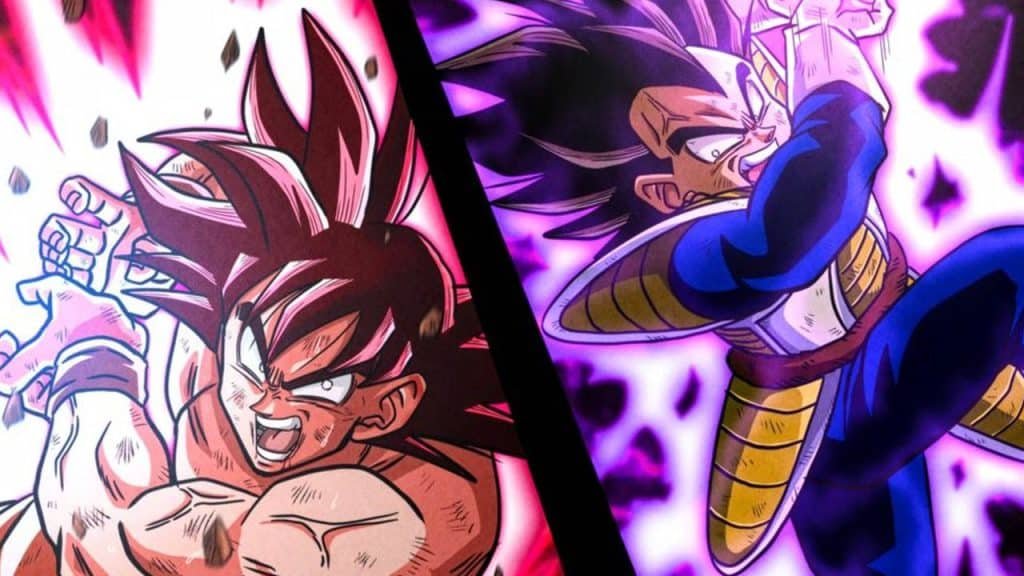 personajes de dragon ball en combate epico