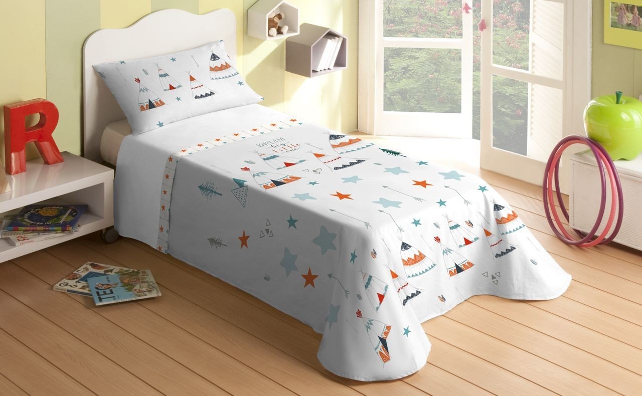 ropa de cama colorida para habitacion infantil